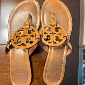 Tory Burch Tan Miller Leather Sandals